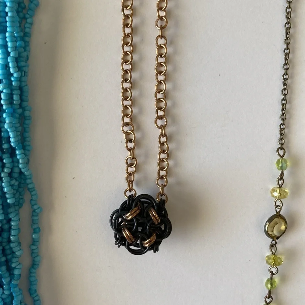 Lot of 4 necklaces costume jewelry beaded glass